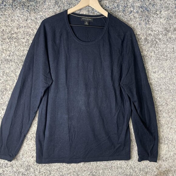 Banana Republic Sweater Mens Medium Silk Linen Blend Long Sleeve Pullover - Picture 1 of 5